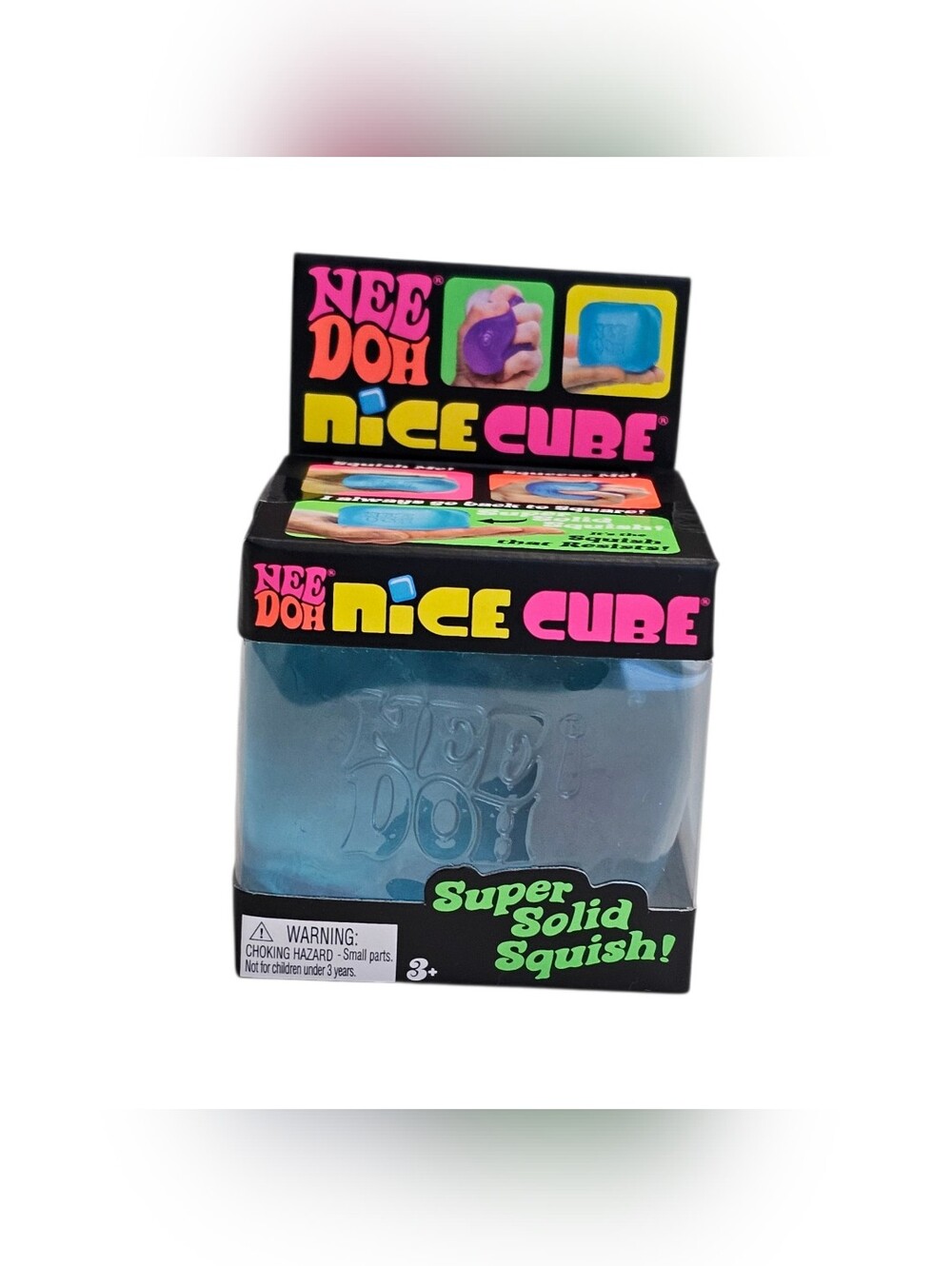 Schylling NeeDoh Nice Cube Blue Super Solid Squish Stress Toy Fidget New In Box